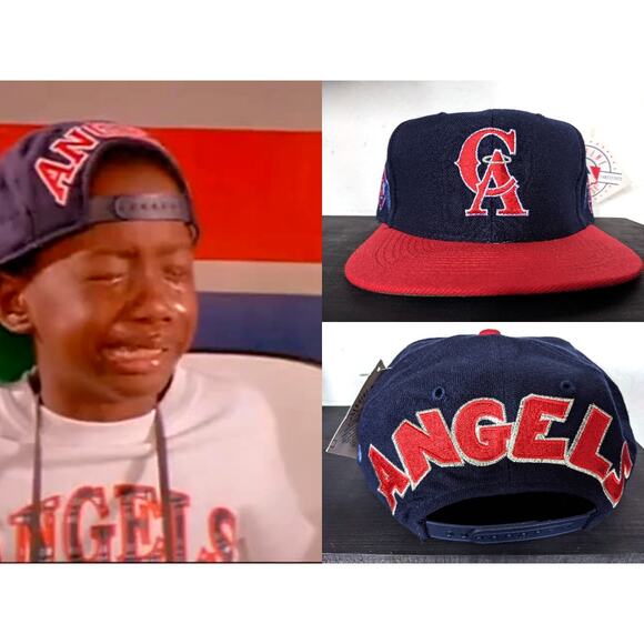 NEW California Angels 90s in the Outfield LA Annco Bubble snapback hat MLB vtg